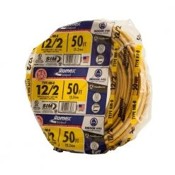 50 ft. 12/2 Solid Romex SIMpull CU NM-B W/G Wire by Southwire -Electro Gear Shop southwire nm wires 28828222 c3 1000
