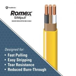 15 ft. 12/2 Solid Romex SIMpull CU NM-B W/G Wire by Southwire -Electro Gear Shop southwire nm wires 28828226 40 1000