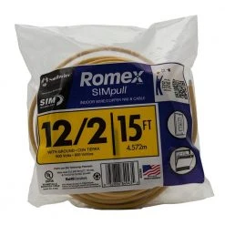 15 ft. 12/2 Solid Romex SIMpull CU NM-B W/G Wire by Southwire -Electro Gear Shop southwire nm wires 28828226 77 1000