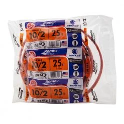 25 ft. 10/2 Solid Romex SIMpull CU NM-B W/G Wire by Southwire -Electro Gear Shop southwire nm wires 28829021 1d 1000