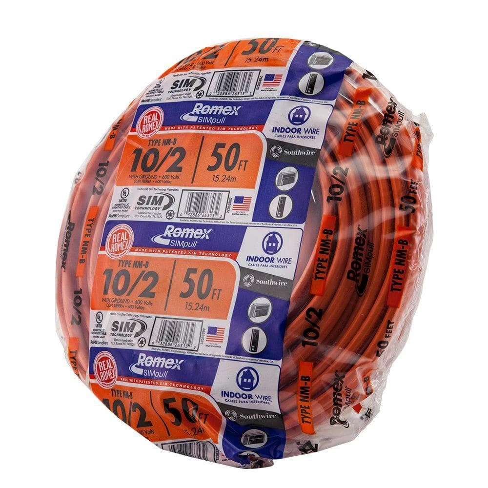 50 ft. 10/2 Solid Romex Simpull CU NM-B W/G Wire by Southwire 6 50 ft. 10/2 Solid Romex Simpull CU NM-B W/G Wire by Southwire - Image 6