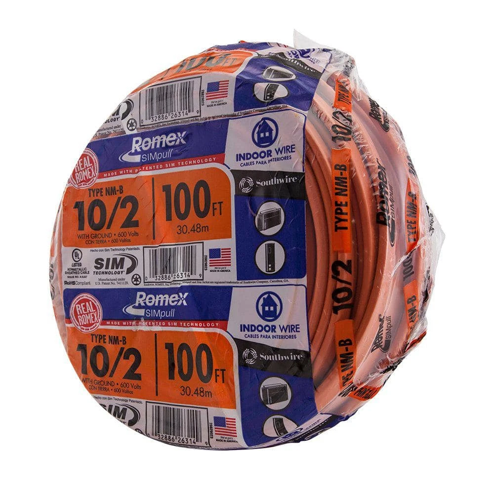 100 ft. 10/2 Orange Solid Romex Simpull CU NM-B W/G Wire by Southwire 5 100 ft. 10/2 Orange Solid Romex Simpull CU NM-B W/G Wire by Southwire - Image 5