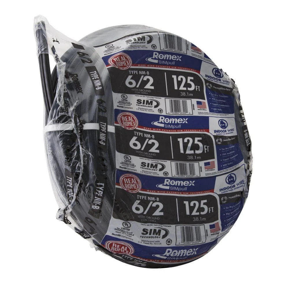 125 ft. 6/2 Stranded Romex SIMpull CU NM-B W/G Wire by Southwire 6 125 ft. 6/2 Stranded Romex SIMpull CU NM-B W/G Wire by Southwire - Image 6