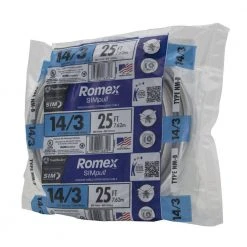 25 ft. 14/3 Solid Romex SIMpull CU NM-B W/G Wire by Southwire -Electro Gear Shop southwire nm wires 63946821 77 1000