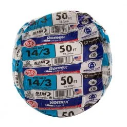 50 ft. 14/3 Solid Romex SIMpull CU NM-B W/G Wire by Southwire -Electro Gear Shop southwire nm wires 63946822 1d 1000