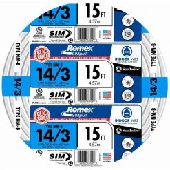 15 ft. 14/3 Solid Romex SIMpull CU NM-B W/G Wire by Southwire