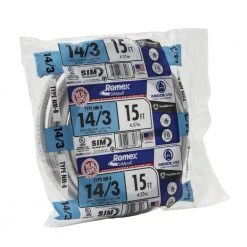 15 ft. 14/3 Solid Romex SIMpull CU NM-B W/G Wire by Southwire -Electro Gear Shop southwire nm wires 63946826 66 1000