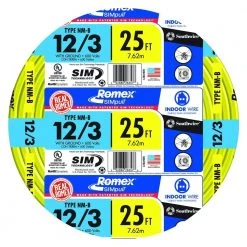 25 ft. 12/3 Solid Romex SIMpull CU NM-B W/G Wire by Southwire