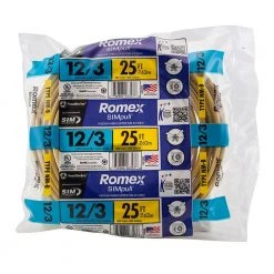 25 ft. 12/3 Solid Romex SIMpull CU NM-B W/G Wire by Southwire 15 25 ft. 12/3 Solid Romex SIMpull CU NM-B W/G Wire by Southwire -Electro Gear Shop southwire nm wires 63947621 66 1000