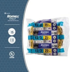 25 ft. 12/3 Solid Romex SIMpull CU NM-B W/G Wire by Southwire 13 25 ft. 12/3 Solid Romex SIMpull CU NM-B W/G Wire by Southwire -Electro Gear Shop southwire nm wires 63947621 a0 1000