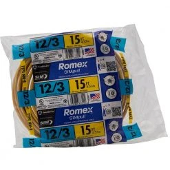 15 ft. 12/3 Solid Romex SIMpull CU NM-B W/G Wire by Southwire -Electro Gear Shop southwire nm wires 63947626 66 1000