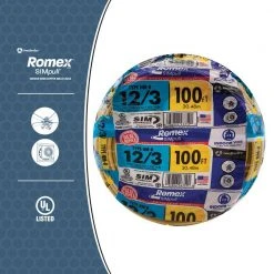100 ft. 12/3 Solid Romex SIMpull CU NM-B W/G Wire by Southwire -Electro Gear Shop southwire nm wires 63947628 a0 1000