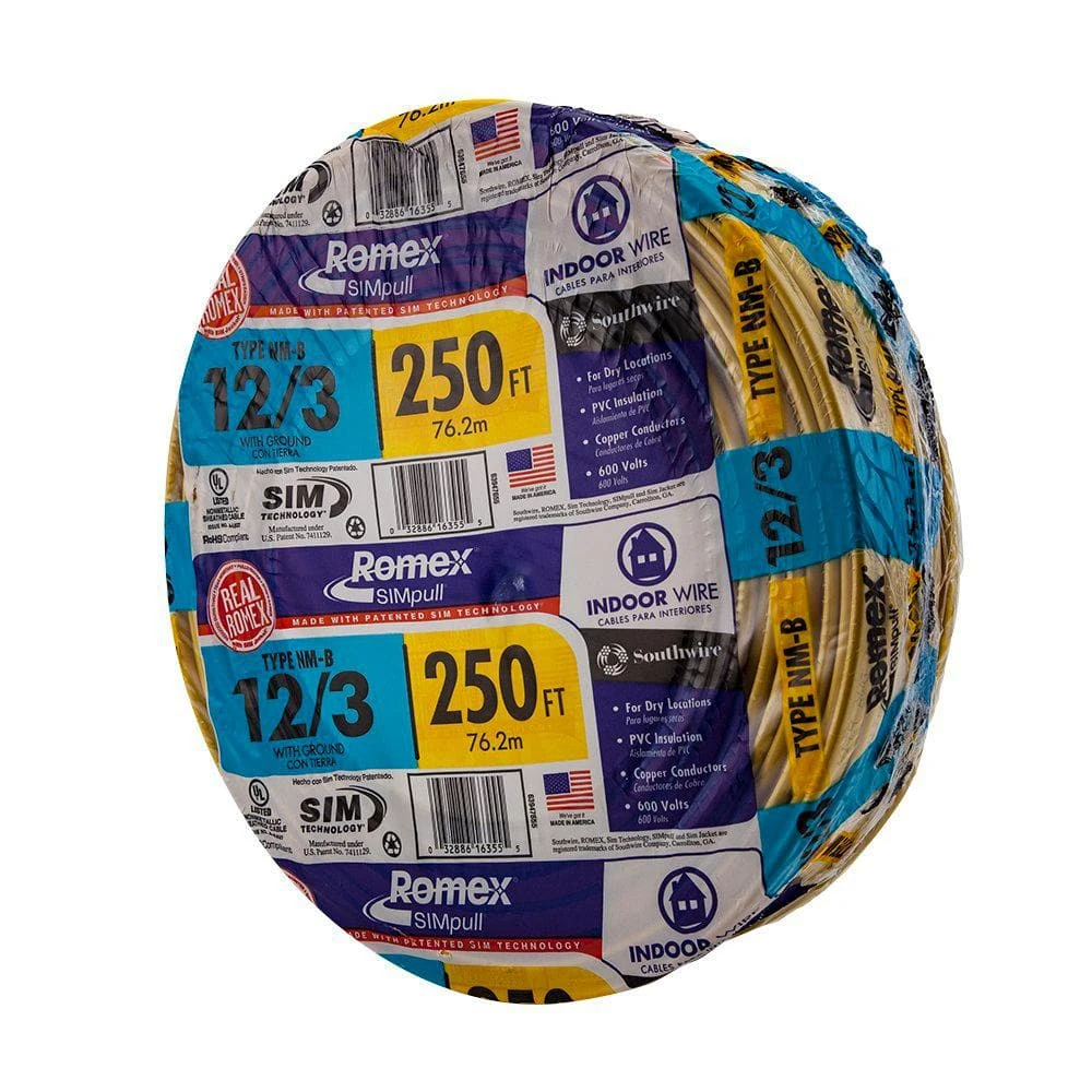 250 ft. 12/3 Solid Romex SIMpull CU NM-B W/G Wire by Southwire 7 250 ft. 12/3 Solid Romex SIMpull CU NM-B W/G Wire by Southwire - Image 7