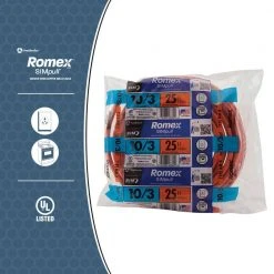 25 ft. 10/3 Solid Romex SIMpull CU NM-B W/G Wire by Southwire -Electro Gear Shop southwire nm wires 63948421 a0 1000