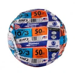 50 ft. 10/3 Solid Romex SIMpull CU NM-B W/G Wire by Southwire -Electro Gear Shop southwire nm wires 63948422 66 1000