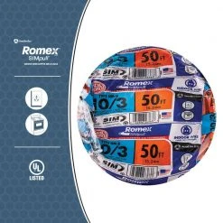 50 ft. 10/3 Solid Romex SIMpull CU NM-B W/G Wire by Southwire -Electro Gear Shop southwire nm wires 63948422 a0 1000