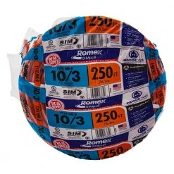 250 ft. 10/3 Orange Solid Romex SIMpull CU NM-B W/G Wire by Southwire -Electro Gear Shop southwire nm wires 63948455 66 1000