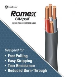 1000 ft. 8/3 Stranded Romex SIMpull CU NM-B W/G Wire by Southwire -Electro Gear Shop southwire nm wires 63949201 40 1000