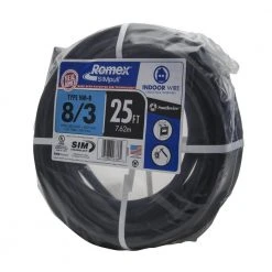 25 ft. 8/3 Stranded Romex SIMpull CU NM-B W/G Wire by Southwire -Electro Gear Shop southwire nm wires 63949221 1d 1000