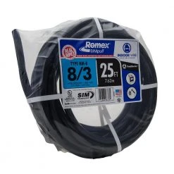 25 ft. 8/3 Stranded Romex SIMpull CU NM-B W/G Wire by Southwire -Electro Gear Shop southwire nm wires 63949221 66 1000