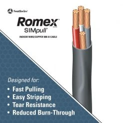 500 ft. 6/3 Stranded Romex SIMpull CU NM-B W/G Wire by Southwire -Electro Gear Shop southwire nm wires 63950005 40 1000