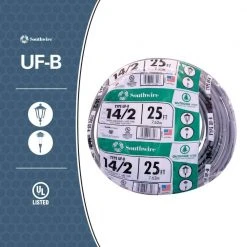 25 ft. 14/2 Gray Solid CU UF-B W/G Wire by Southwire 6 25 ft. 14/2 Gray Solid CU UF-B W/G Wire by Southwire -Electro Gear Shop southwire outdoor electrical wires 13054221 40 1000