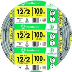 100 ft. 12/2 Gray Solid CU UF-B W/G Wire by Southwire