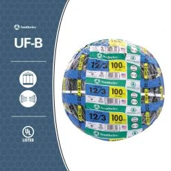 100 ft. 12/3 Gray Solid CU UF-B W/G Wire by Southwire 6 100 ft. 12/3 Gray Solid CU UF-B W/G Wire by Southwire -Electro Gear Shop southwire outdoor electrical wires 13058323 40 1000