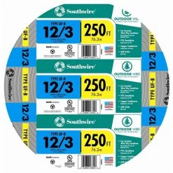 250 ft. 12/3 Gray Solid CU UF-B W/G Wire by Southwire