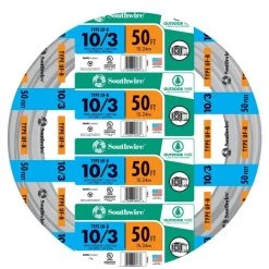 50 ft. 10/3 Gray Solid CU UF-B W/G Wire by Southwire