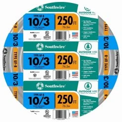 250 ft. 10/3 Gray Solid CU UF-B W/G Wire by Southwire