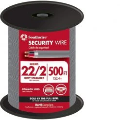 500 ft. 22/2 Gray Stranded CU CL3R Shielded Security Cable by Southwire