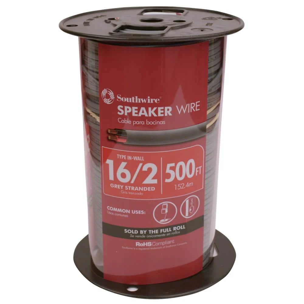 500 ft. 16/2 Grey Stranded CU In-Wall CMR/CL3R Speaker Wire by Southwire 2 500 ft. 16/2 Grey Stranded CU In-Wall CMR/CL3R Speaker Wire by Southwire - Image 2