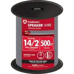 500 ft. 14/2 Grey Stranded CU In-Wall CMR/CL3R Speaker Wire by Southwire