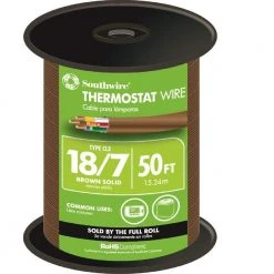 50 ft. 18/7 Brown Solid CU CL2 Thermostat Wire by Southwire