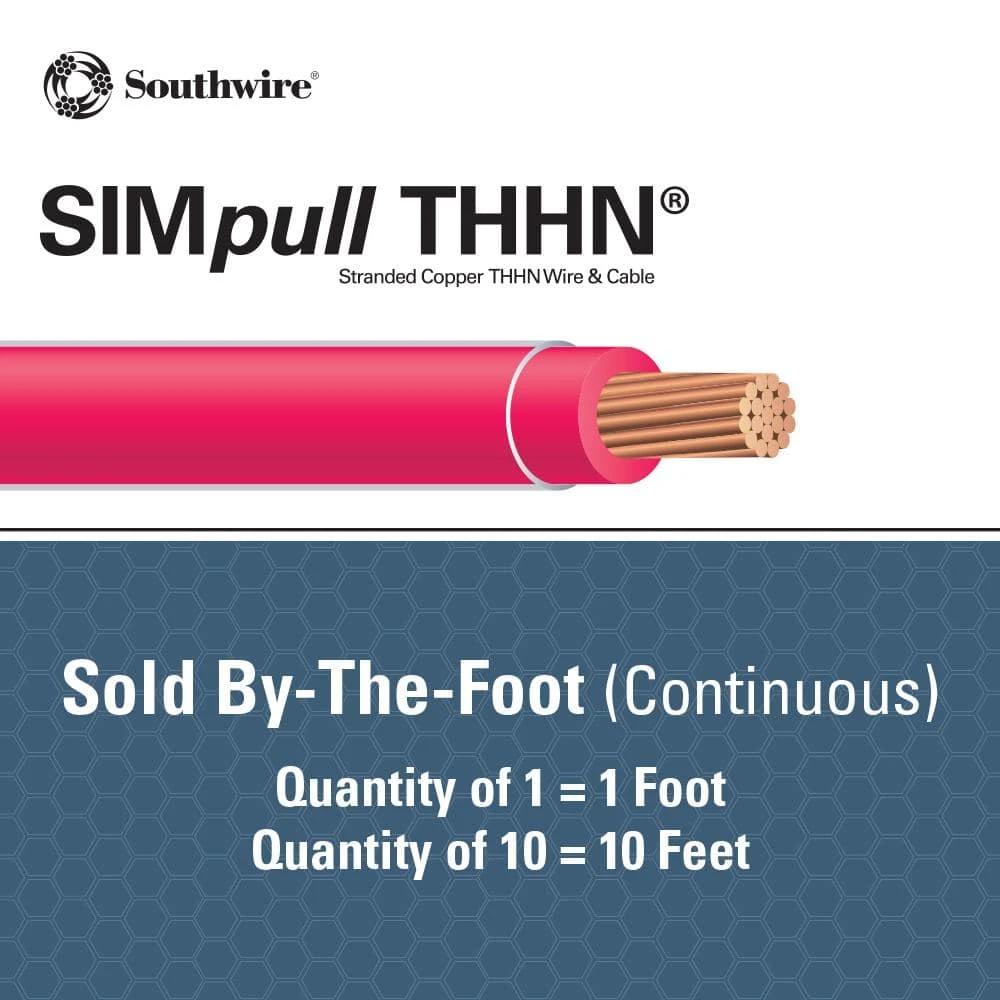 (By-the-Foot) 8 Red Stranded CU SIMpull THHN Wire by Southwire 2 (By-the-Foot) 8 Red Stranded CU SIMpull THHN Wire by Southwire - Image 2