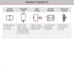 Barkan 7 in to 12 in Fixed Tablet Wall Mount for Tablets up to 3 lbs by Barkan a Better Point of View 14 Barkan 7 in to 12 in Fixed Tablet Wall Mount for Tablets up to 3 lbs by Barkan a Better Point of View -Electro Gear Shop white barkan a better point of view tablets accessories t50 fa 1000