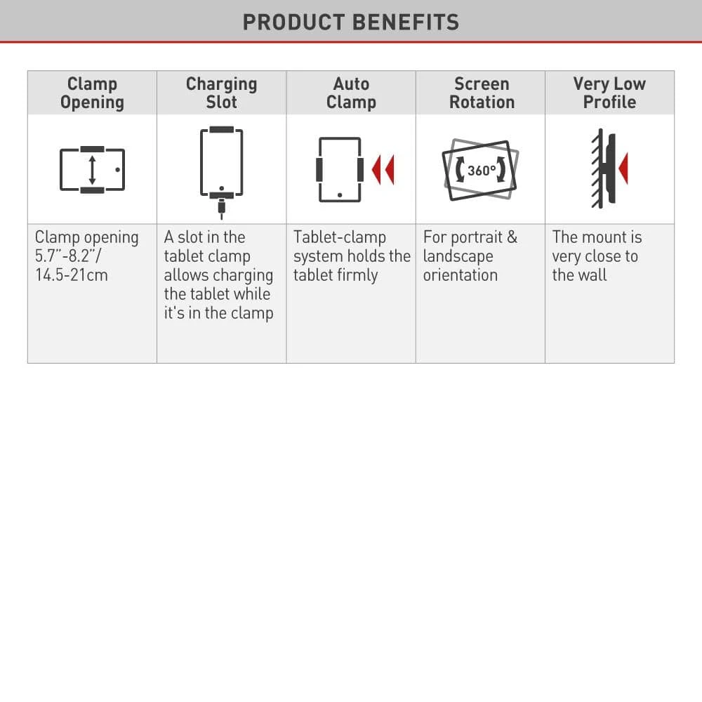 Barkan 7 in to 12 in Fixed Tablet Wall Mount for Tablets up to 3 lbs by Barkan a Better Point of View 7 Barkan 7 in to 12 in Fixed Tablet Wall Mount for Tablets up to 3 lbs by Barkan a Better Point of View - Image 7