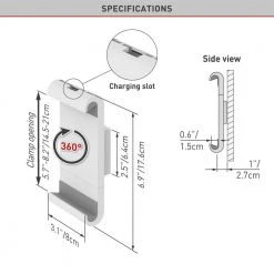 Barkan 7" to 12" Fixed Tablet Wall Mount, White, Firm Tablet Clamp, 360° Rotation, Very Low Profile by Barkan a Better Point of View -Electro Gear Shop white barkan a better point of view tablets accessories t50 online 4f 1000