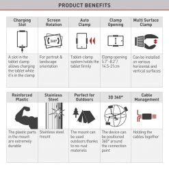 Barkan 7 in to 12 in Universal Full Motion, Multi-Position Tablet Mount for Tablets up to 22 lbs by Barkan a Better Point of View 13 Barkan 7 in to 12 in Universal Full Motion, Multi-Position Tablet Mount for Tablets up to 22 lbs by Barkan a Better Point of View -Electro Gear Shop white barkan a better point of view tablets accessories t56 1d 1000