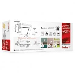 Barkan 7" to 12" Universal, Multi - Position Tablet Mount, White, Firm Tablet Clamp, 360° Rotation, Multi Surface Clamp by Barkan a Better Point of View -Electro Gear Shop white barkan a better point of view tablets accessories t56 online 76 1000