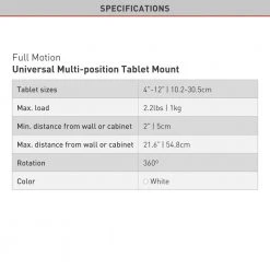 Barkan 4" to 12" Portable, Full-Motion, Multi-Position Smartphone & Tablet Mount, White, Firm Device Clamp by Barkan a Better Point of View 19 Barkan 4" to 12" Portable, Full-Motion, Multi-Position Smartphone & Tablet Mount, White, Firm Device Clamp by Barkan a Better Point of View -Electro Gear Shop white barkan a better point of view tablets accessories t580 44 1000