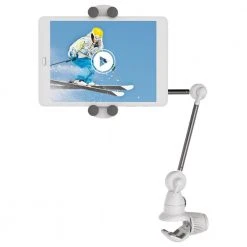 Barkan 4" to 12" Portable, Full-Motion, Multi-Position Smartphone & Tablet Mount, White, Firm Device Clamp by Barkan a Better Point of View