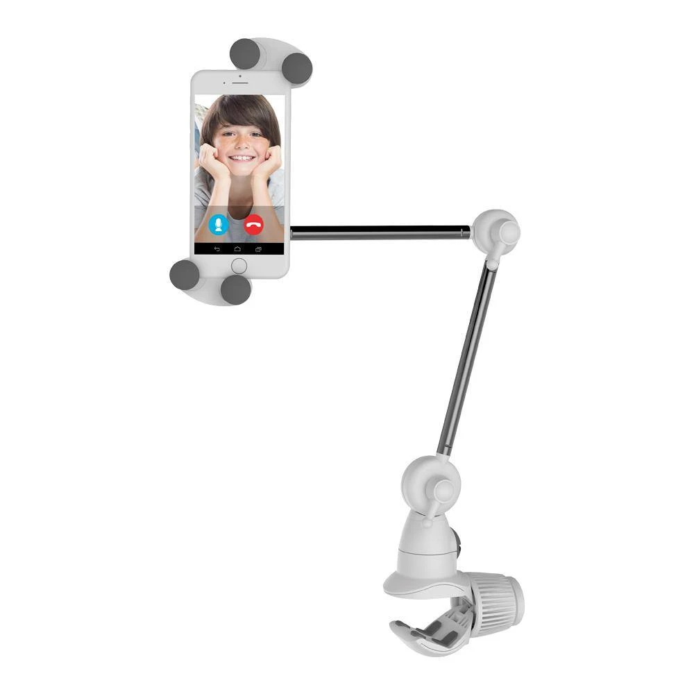 Barkan 4" to 12" Portable, Full-Motion, Multi-Position Smartphone & Tablet Mount, White, Firm Device Clamp by Barkan a Better Point of View 5 Barkan 4" to 12" Portable, Full-Motion, Multi-Position Smartphone & Tablet Mount, White, Firm Device Clamp by Barkan a Better Point of View - Image 5