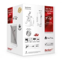 Barkan 7-14 in. Anti-Theft Tablet Desk Stand White Touch and Tilt 360-Degree Rotation by Barkan a Better Point of View -Electro Gear Shop white barkan a better point of view tablets accessories t71hl fa 1000