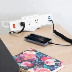 Power Strip and Clamp Desk Mount Adapter by mount-it! -Electro Gear Shop white mount it plug adapters mi 7281 31 1000