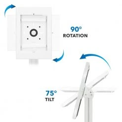Secure iPad Floor Stand with Document Holder for 8th Generation iPad White by mount-it! -Electro Gear Shop white mount it tablets accessories mi 3770w g8 44 1000