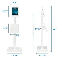 Secure iPad Floor Stand with Document Holder for 8th Generation iPad White by mount-it! -Electro Gear Shop white mount it tablets accessories mi 3770w g8 76 1000