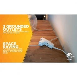 6 ft. 16/3 SPT-2 Multi-Outlet (3) Indoor Light-Duty Flat Plug Extension Cord by Southwire -Electro Gear Shop white southwire general purpose cords 35178801 4f 1000