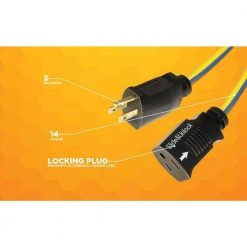 100 ft. 14/3 SJTW Push-Lock Multi-Color Outdoor Medium-Duty Extension Cord by Southwire 22 100 ft. 14/3 SJTW Push-Lock Multi-Color Outdoor Medium-Duty Extension Cord by Southwire -Electro Gear Shop yellow blue southwire general purpose cords 24398826 4f 1000